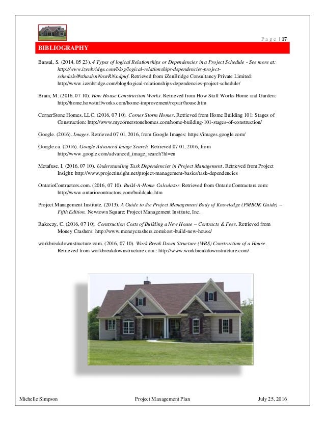 Project management plan house construction Project management plan house construction